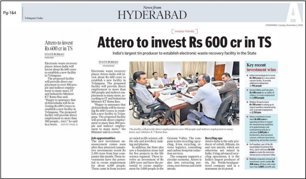 Attero to invest Rs 600 cr in TS